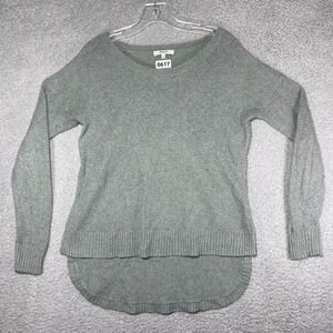 Madewell Sweater Womens Medium Green Textured Knit Hi-Low Hem Pullover 000617
